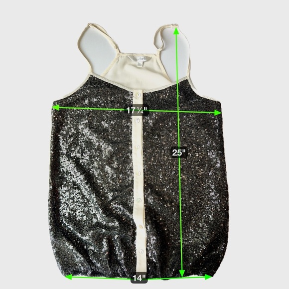 Black Sequin Button Front Tank Top by Charlotte Russe Size M - Picture 5 of 17